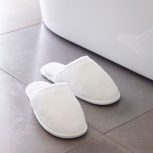 Pottery Barn White Slippers